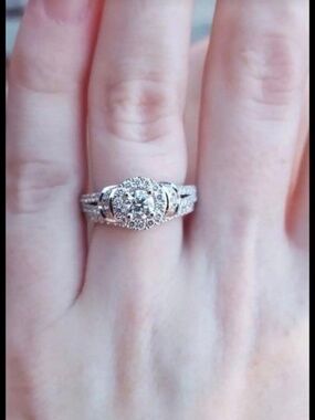Vera Wang Diamond Engagement Ring + Wedding Band